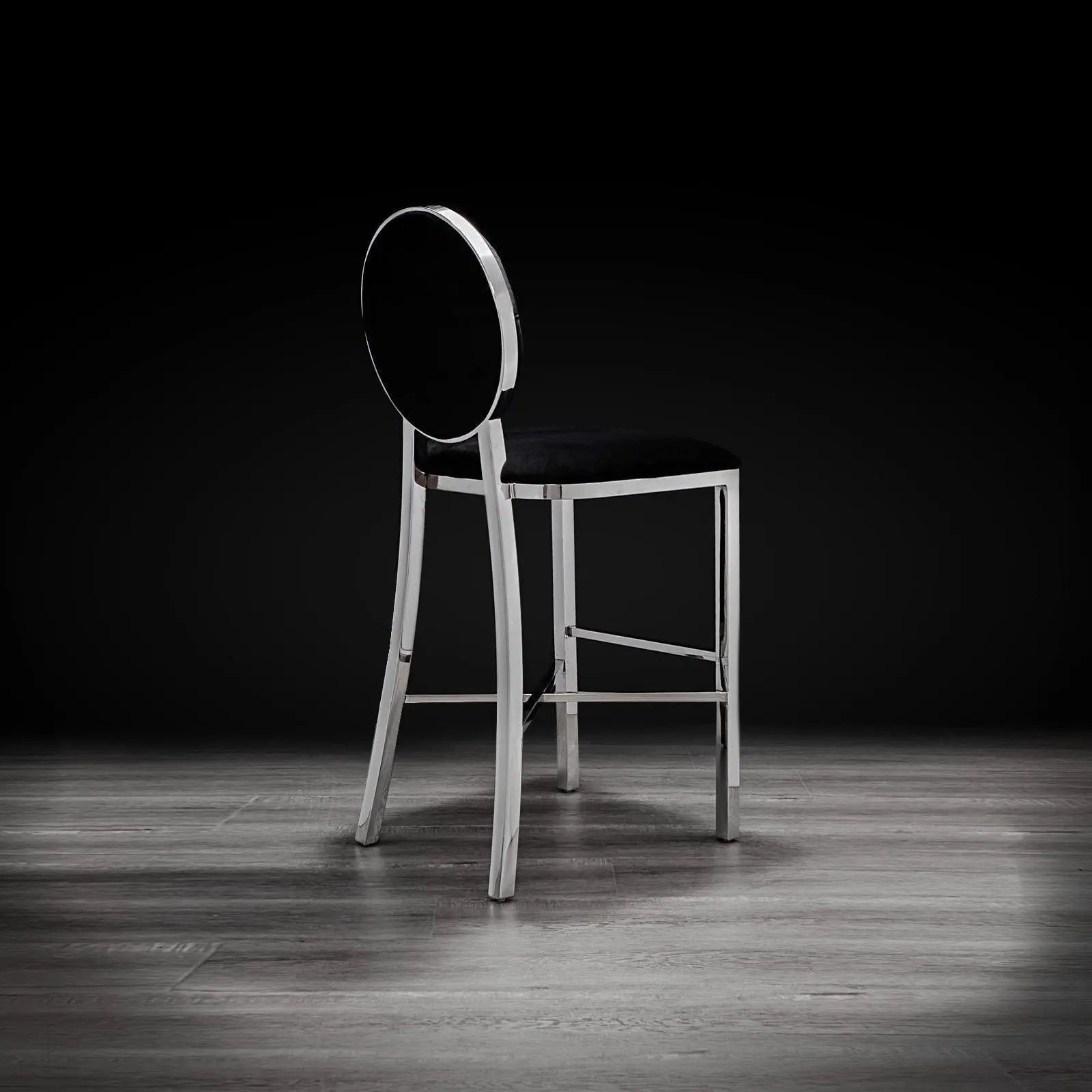 Regina Silver Black Roberto Grassie Counter Stool