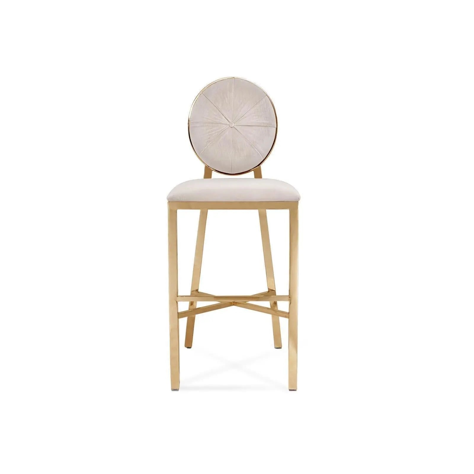 Regina Titanium Gold Polished Stainless Steel Base Beige Counter Stool