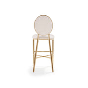 Regina Titanium Gold Polished Stainless Steel Base Beige Luxury Counter Stool