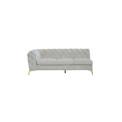 Regina Titanium Gold Polished Stainless Steel Base Left Sofa Chaise Beige Modern Sectional