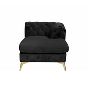 Regina Titanium Gold Polished Stainless Steel Base Left Sofa Chaise Black Roberto Grassie Sectional