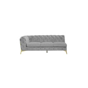 Regina Titanium Gold Polished Stainless Steel Base Left Sofa Chaise Light Gray Modern Sectional RG