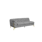 Regina Titanium Gold Polished Stainless Steel Base Left Sofa Chaise Light Gray Stylish Sectional RG