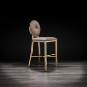 Regina Titanium Gold Polished Stainless Steel Base Taupe Modern Counter Stool