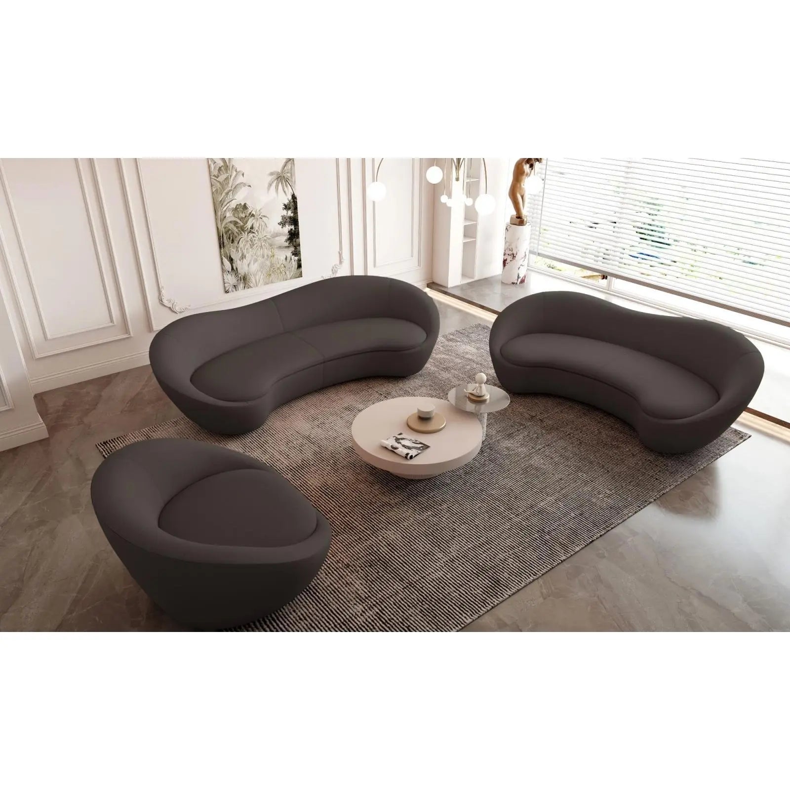 Riccardo Black Stylish Sofa Set