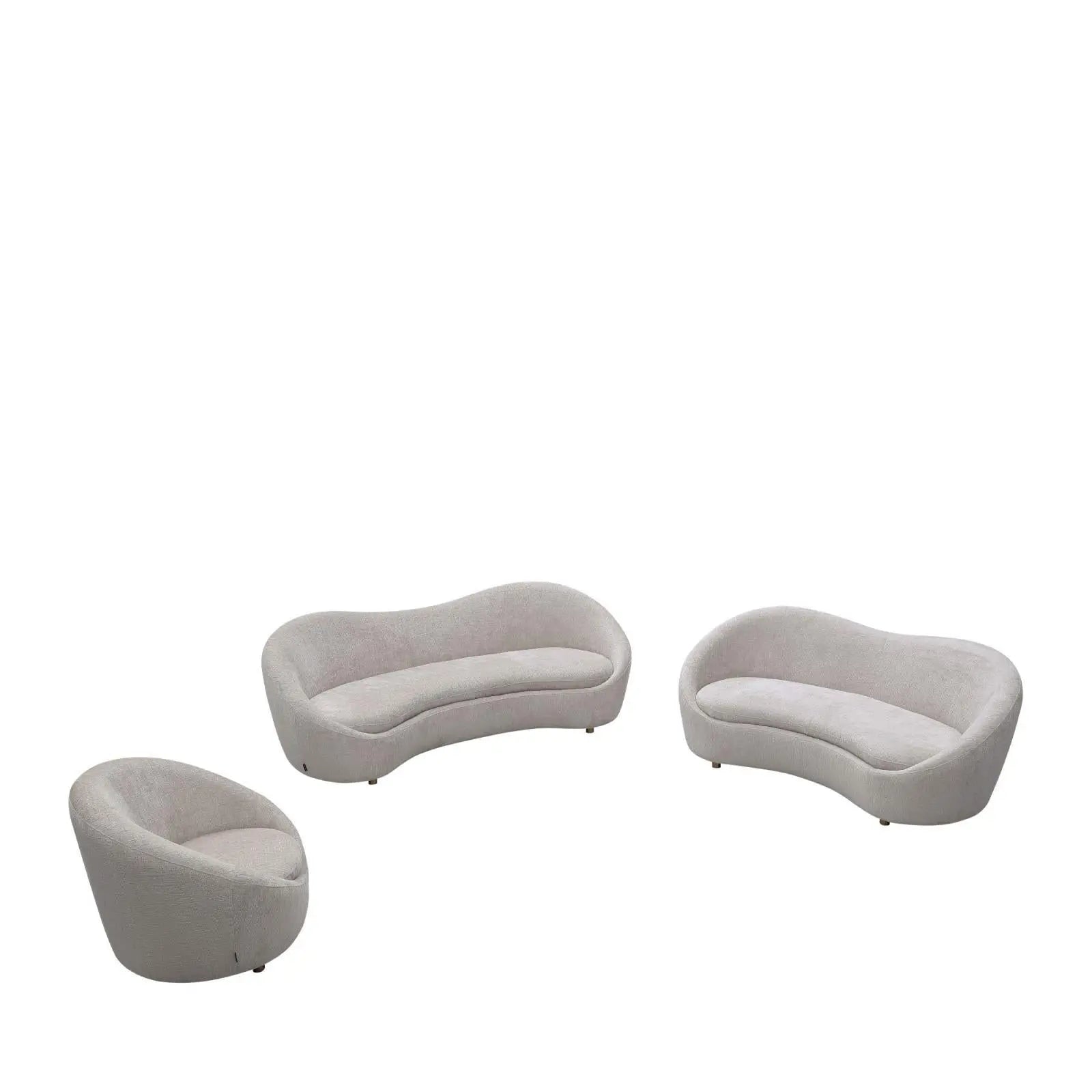 Riccardo Light Gray Stylish Sofa Set
