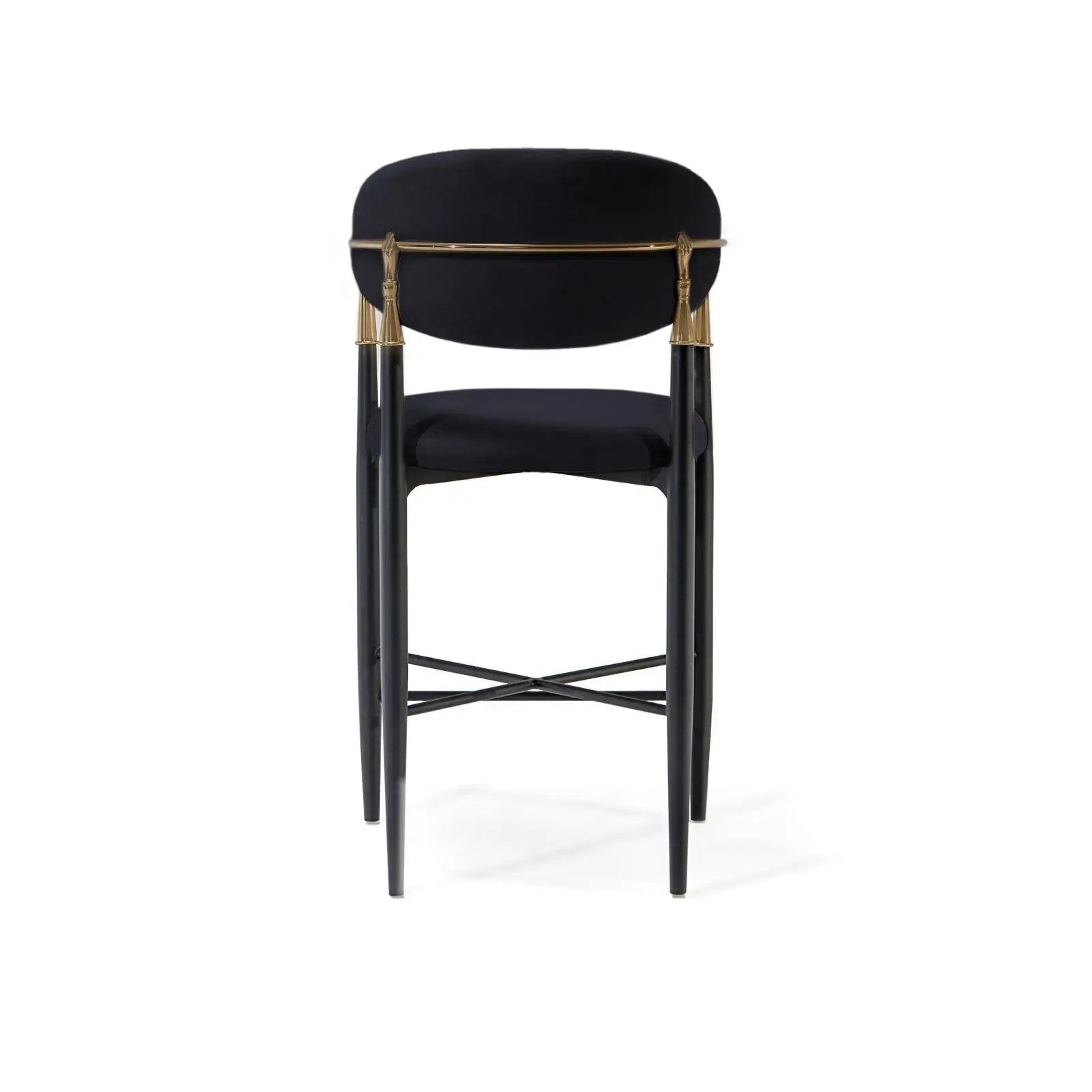 Roubi Brushed Chg Black Luxury Counter Stool