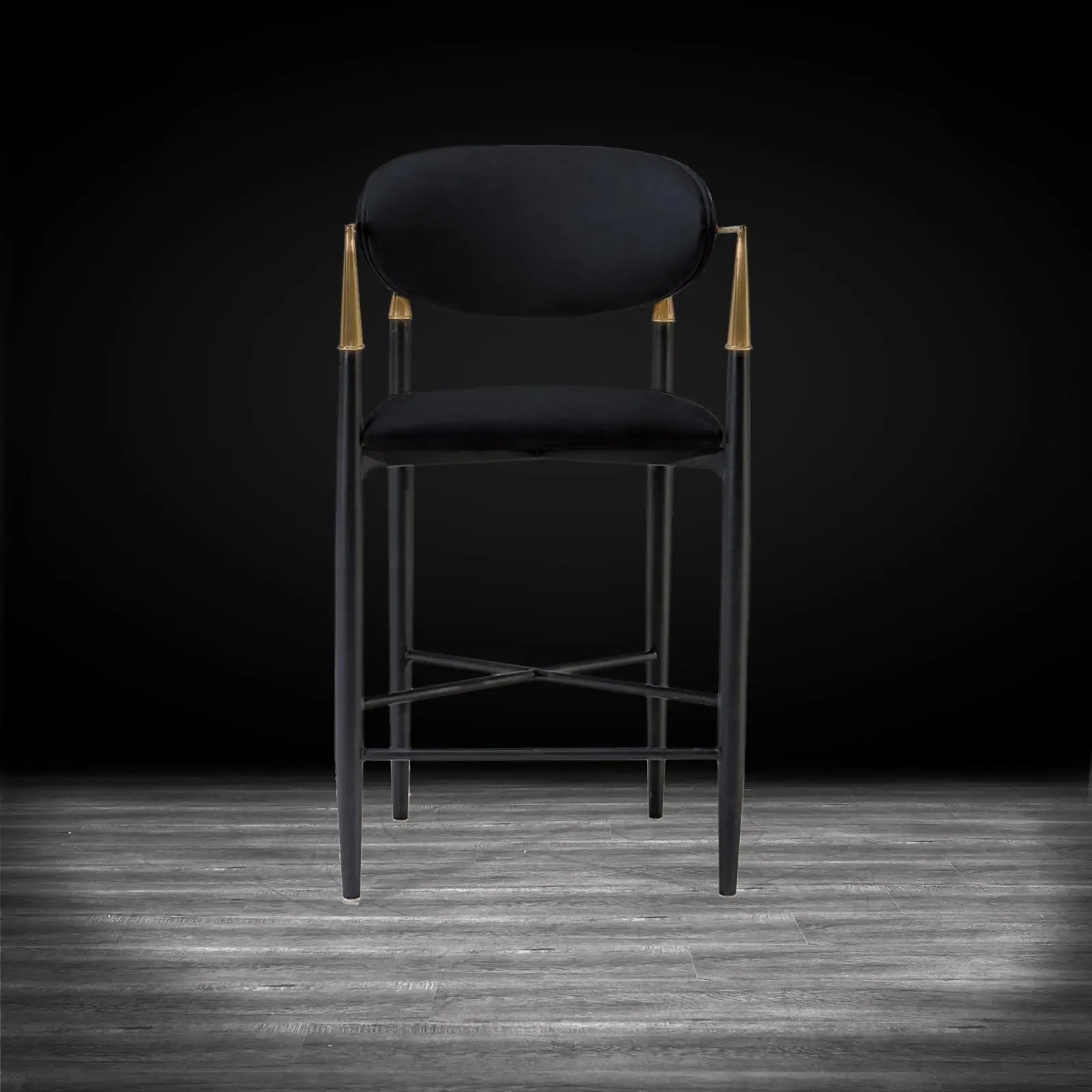 Roubi Brushed Chg Black Luxury Counter Stool