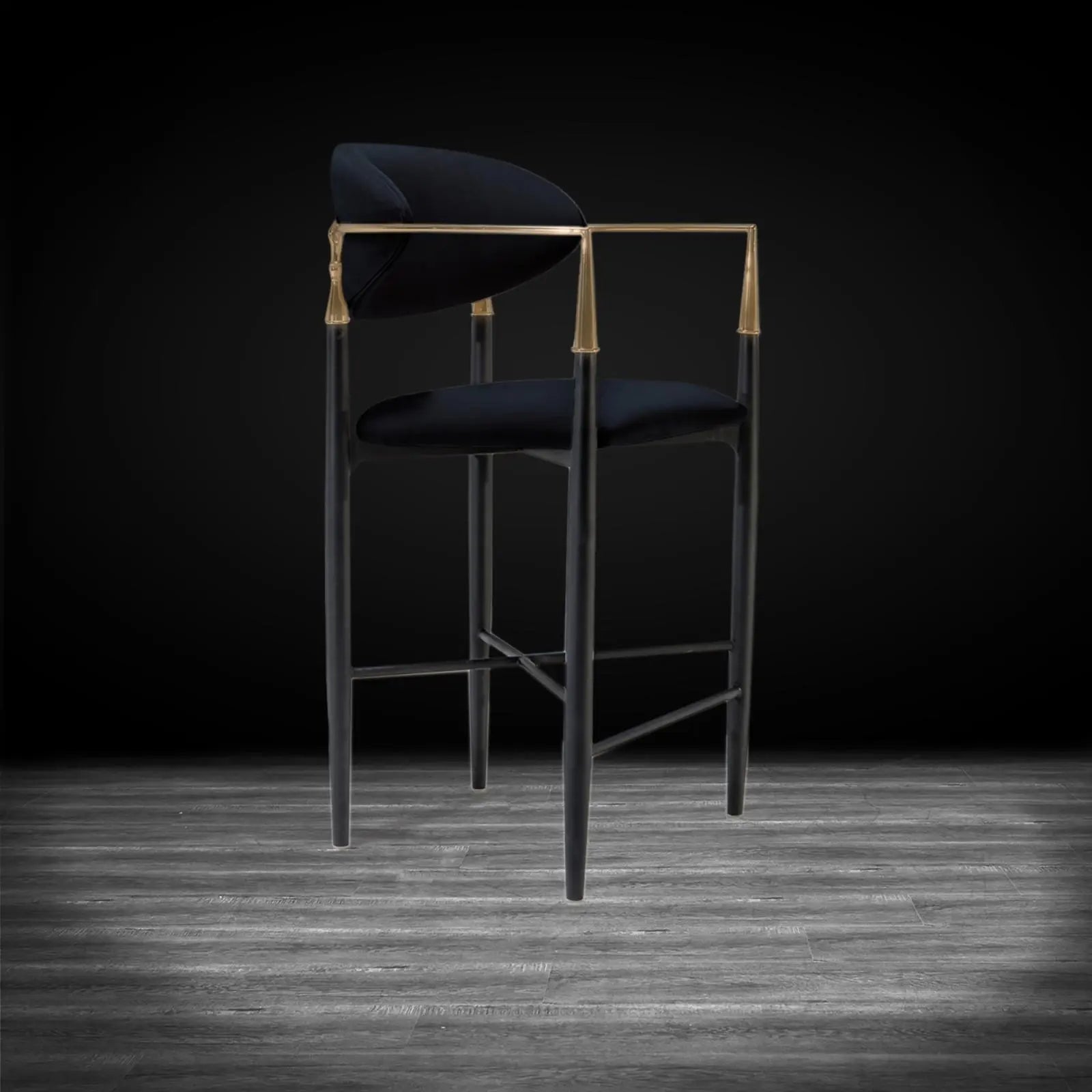 Roubi Brushed Chg Black Modern Counter Stool