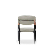 Roubi Rose Gold Polished Stainless Steel Base Beige Modern Dining Chair