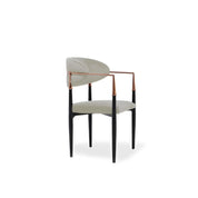 Roubi Rose Gold Polished Stainless Steel Base Beige Stylish Dining Chair