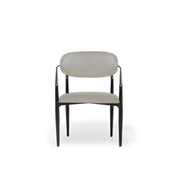 Roubi Polished Stainless Steel Base Beige Dining Chair RG