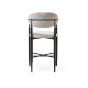 Roubi Polished Stainless Steel Base Beige Modern Counter Stool