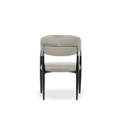 Roubi Polished Stainless Steel Base Beige Modern Dining Chair