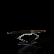 Sharlotte Clear Glass Top Smoked Silver Coffee Table RG