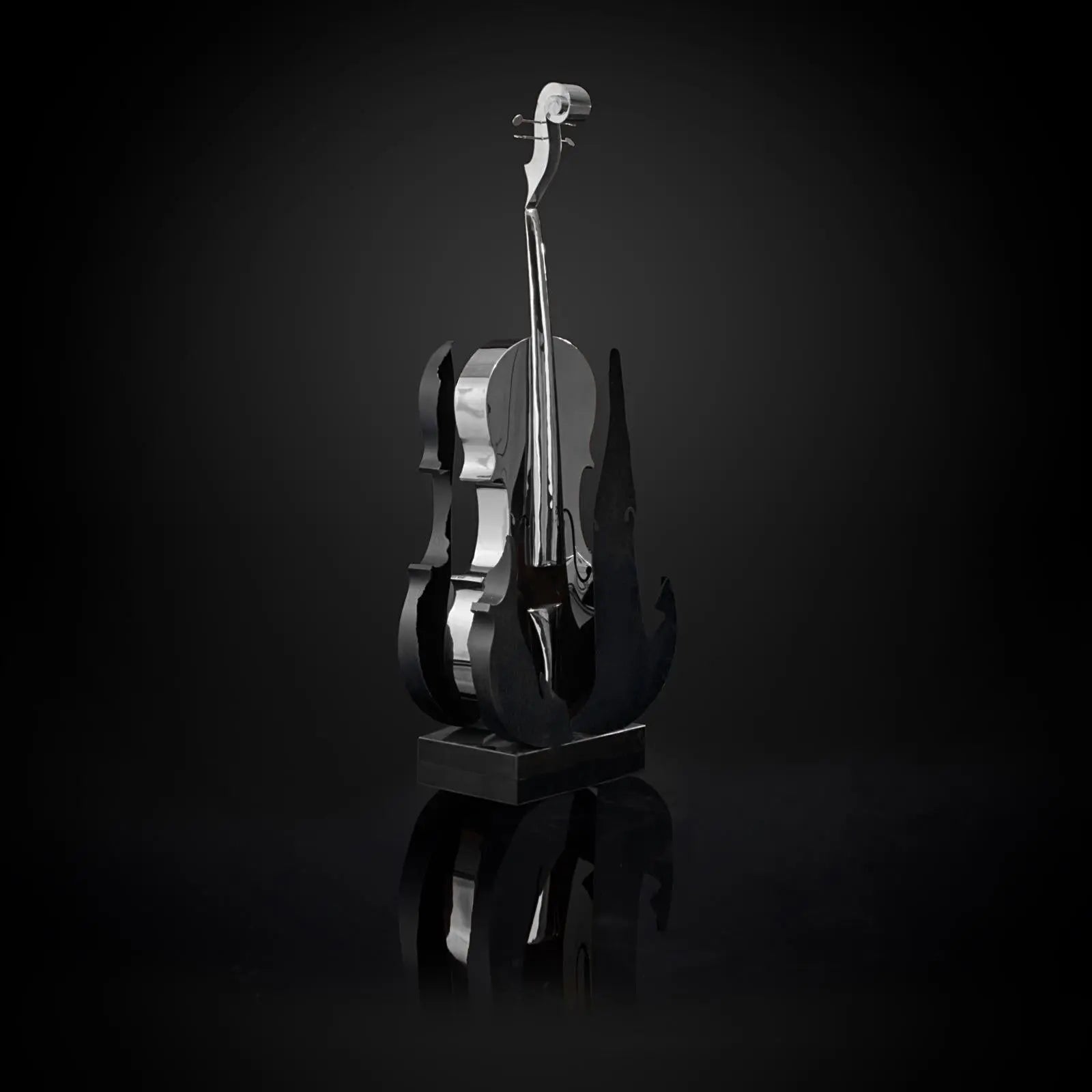 Solo Cello Silver Luxury Sculpture