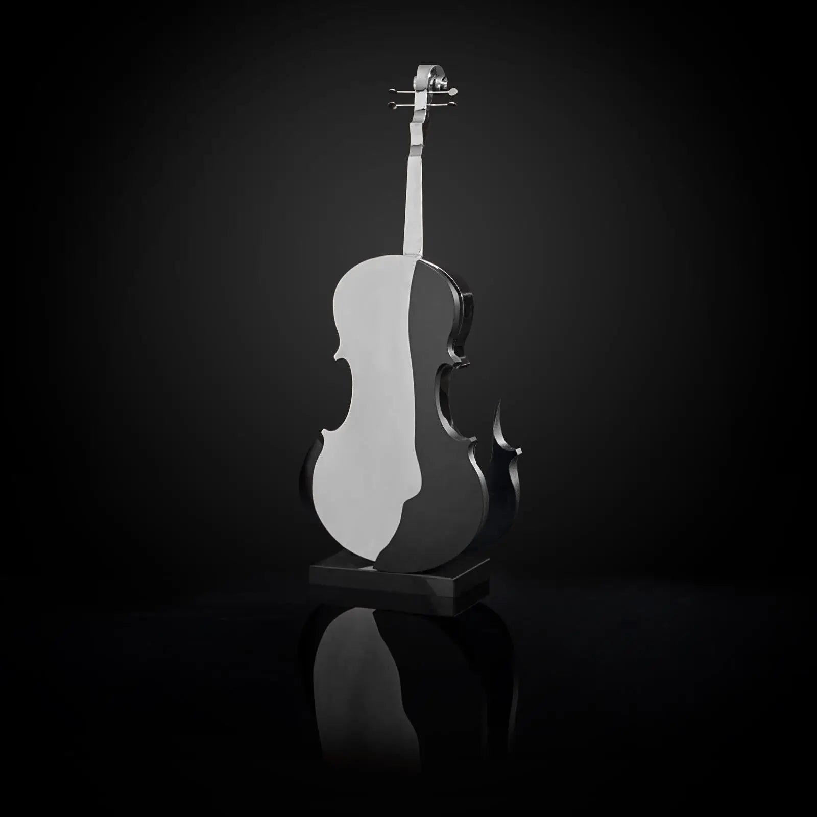 Solo Cello Silver Modern Sculpture