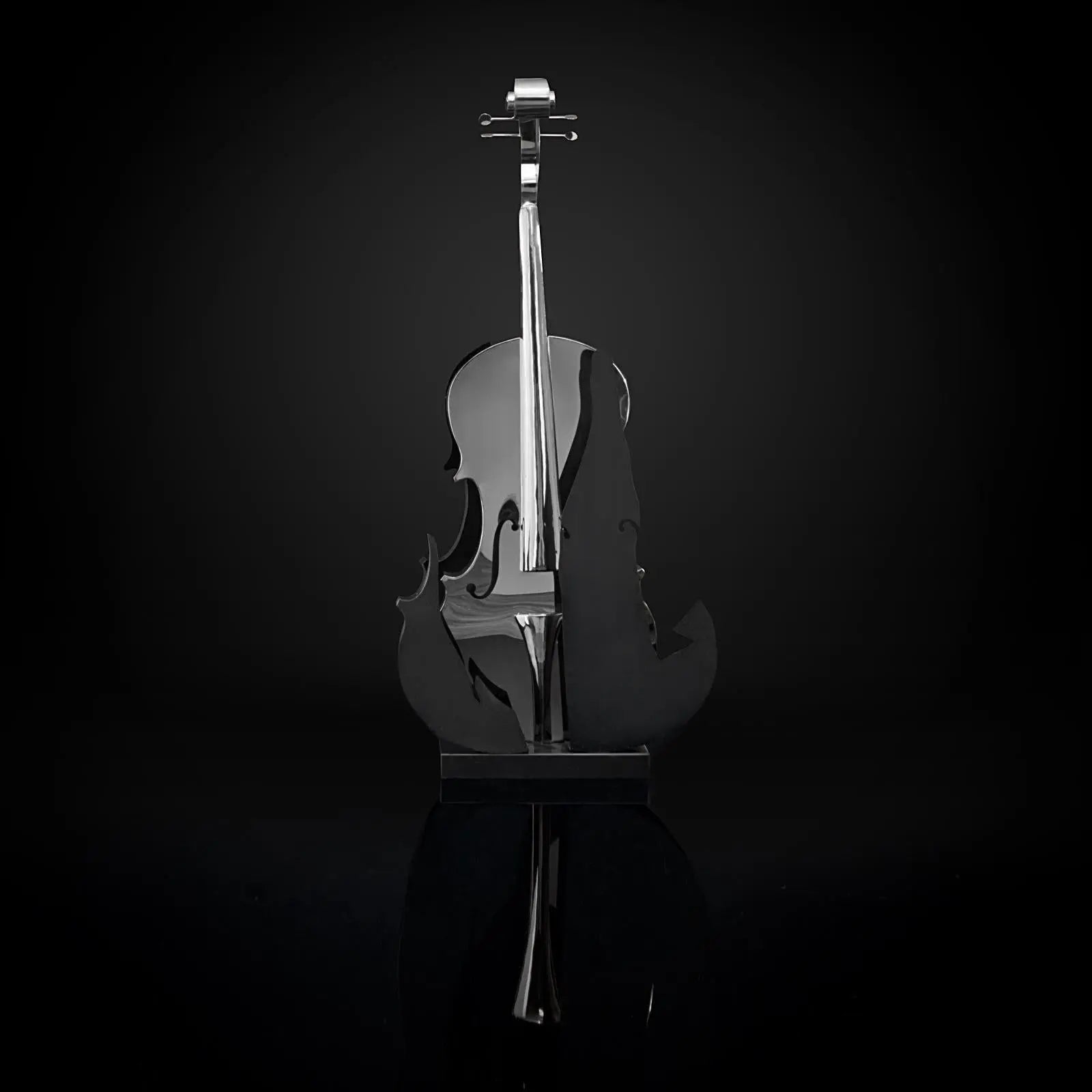 Solo Cello Silver Stylish Sculpture