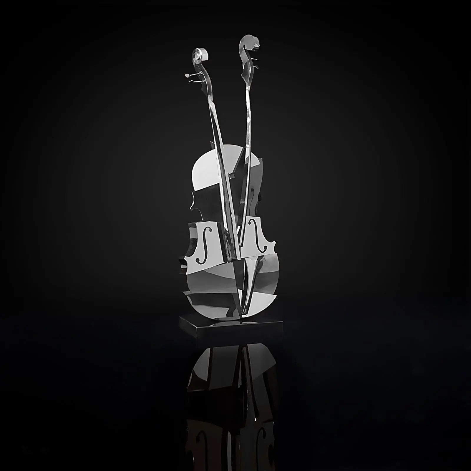 Solo Cello Silver Modern Sculpture