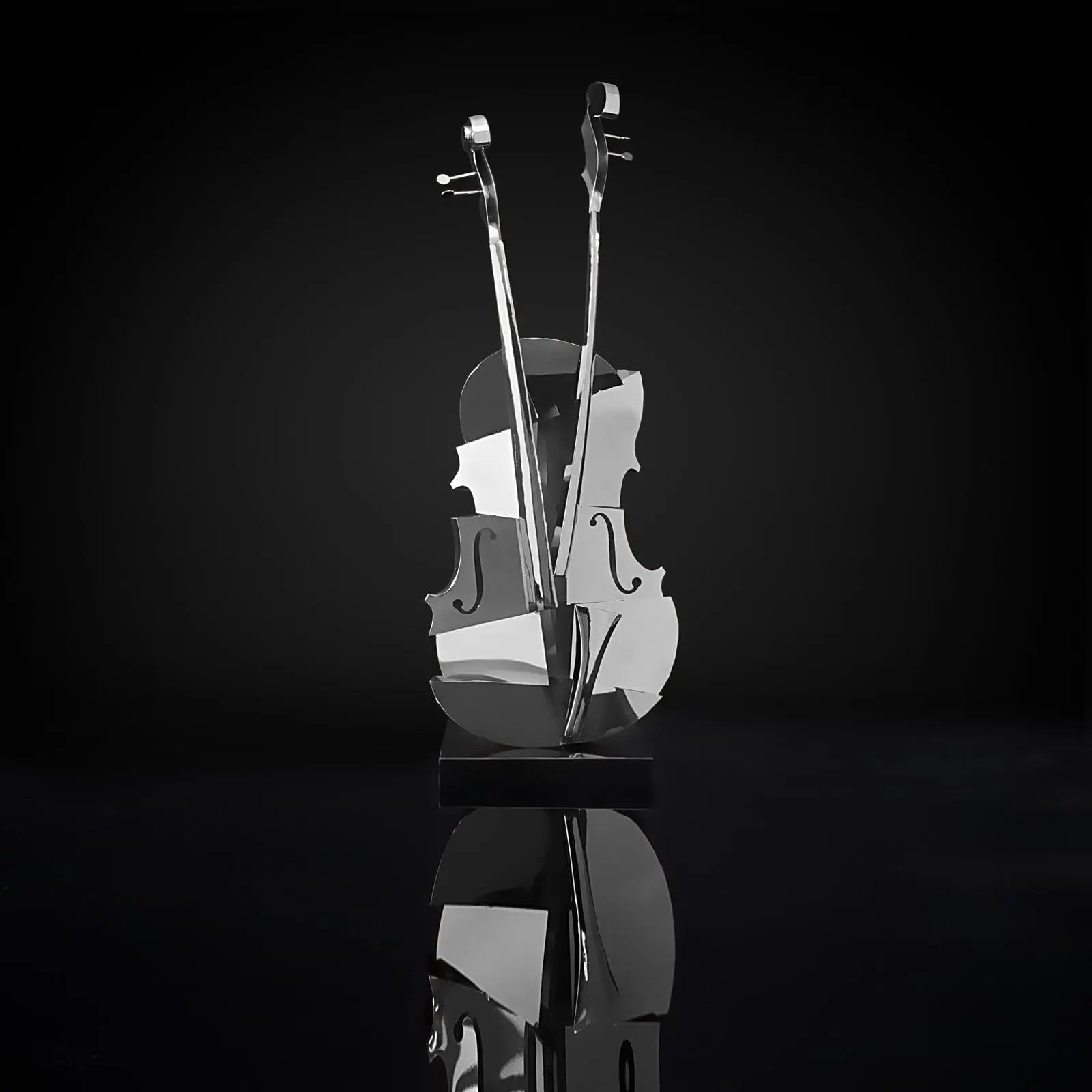 Solo Cello Silver Stylish Sculpture
