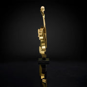 Solo Cello Titanium Gold Polished Stainless Steel Base Roberto Grassie Sculpture