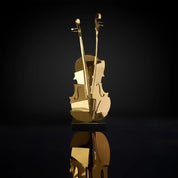Solo Cello Titanium Gold Polished Stainless Steel Base Stylish Sculpture