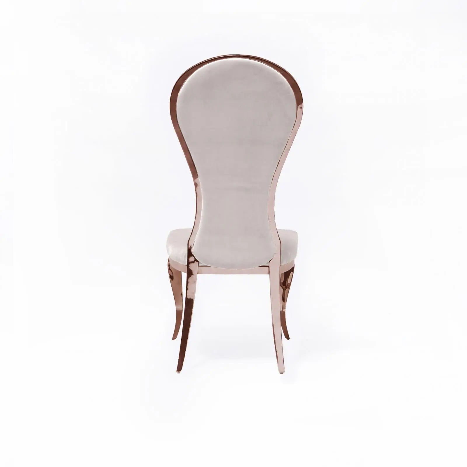 Sophia Rose Gold Polished Stainless Steel Base Beige Modern Dining Chair