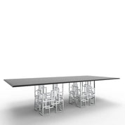Spectra Rect Polished Stainless Steel Base Dining Table