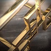 Spectra Titanium Gold Polished Stainless Steel Base Square Luxury End Table RG