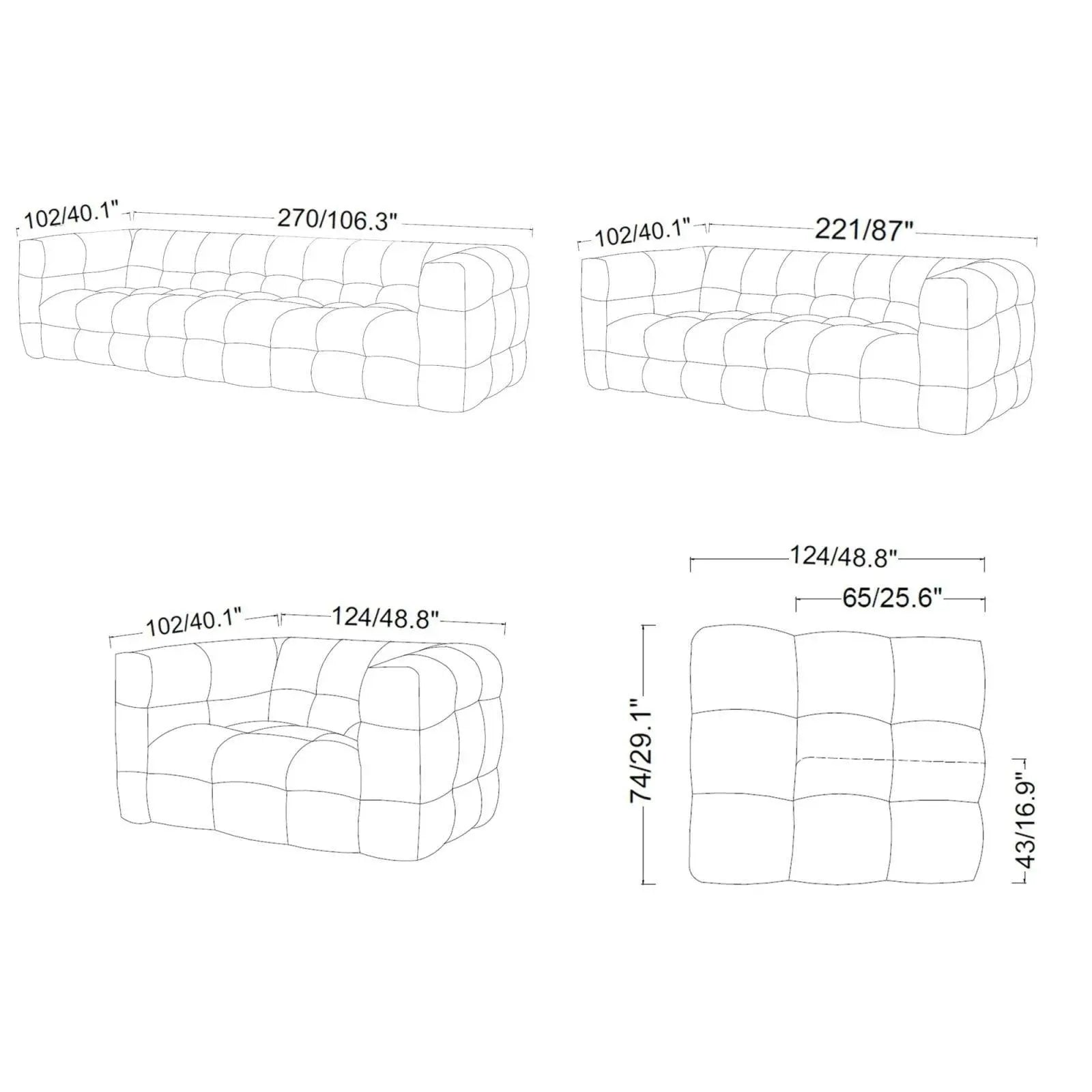 Theo Light Gray Ax Sofa Set