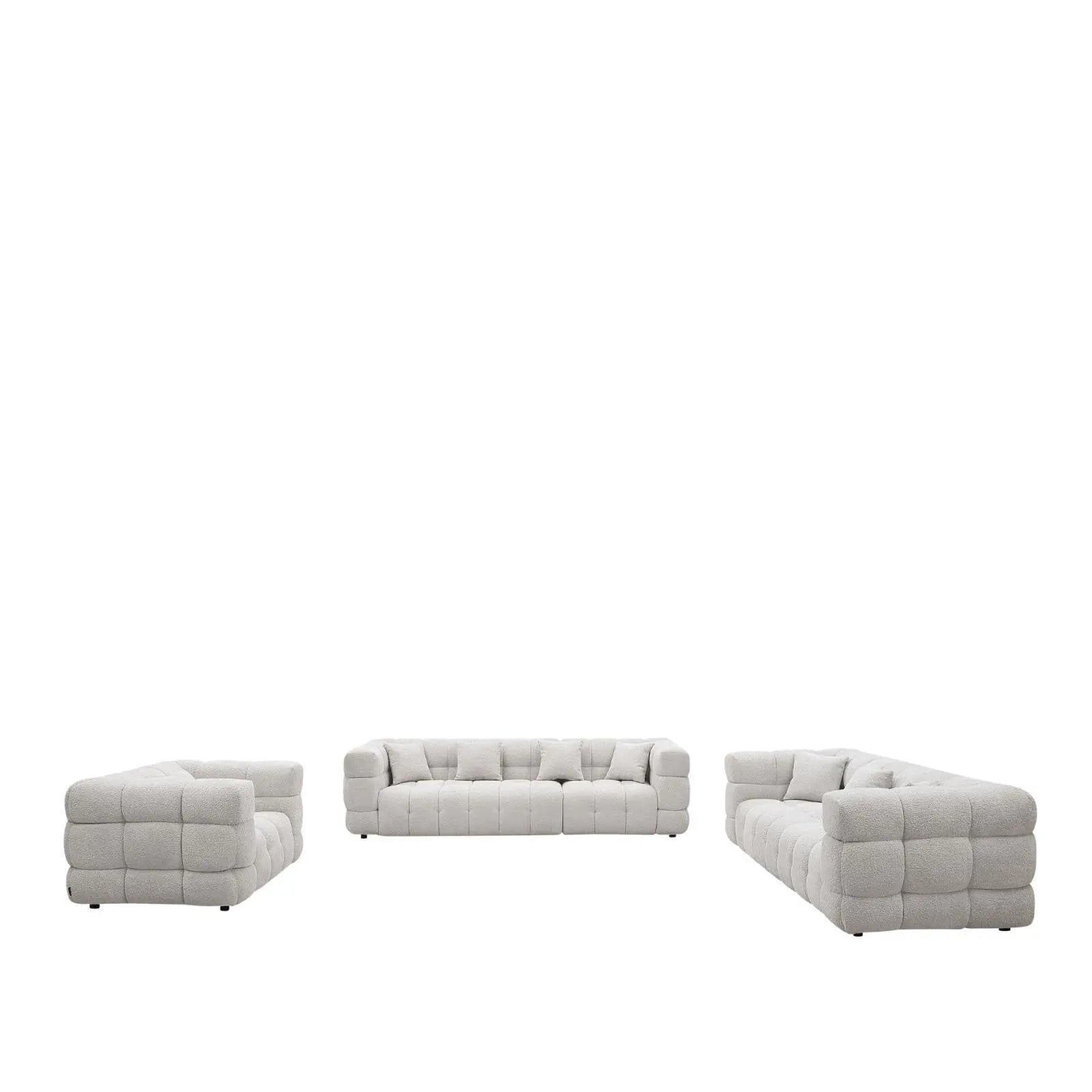 Theo Light Gray Modern Sofa Set
