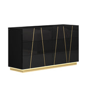 Toledo Black Dresser With LED Light | Titanium Gold