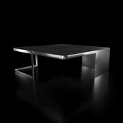 Tullio Smoked Silver Black Coffee Table Square
