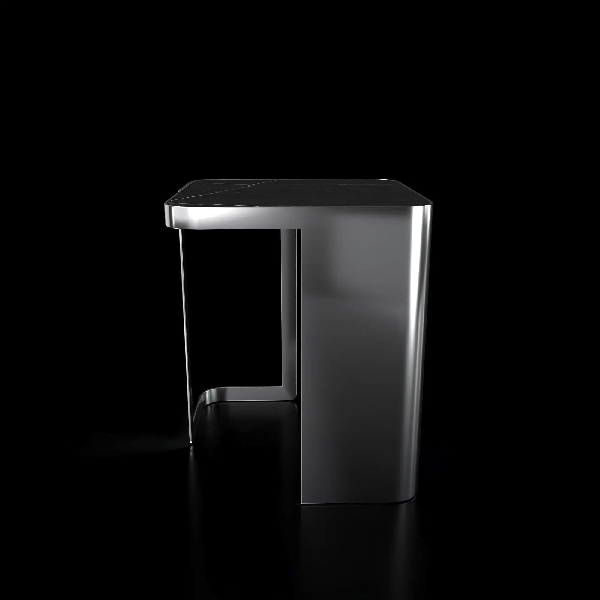 Tullio Smoked Silver Black End Table Roberto Grassie Furniture