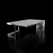 Tullio Smoked Silver White Coffee Table Rectangular