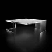 Tullio Smoked Silver White Coffee Table Square