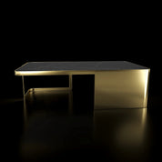 Tullio Titanium Gold Black Coffee Table Rectangular Roberto Grassie Furniture
