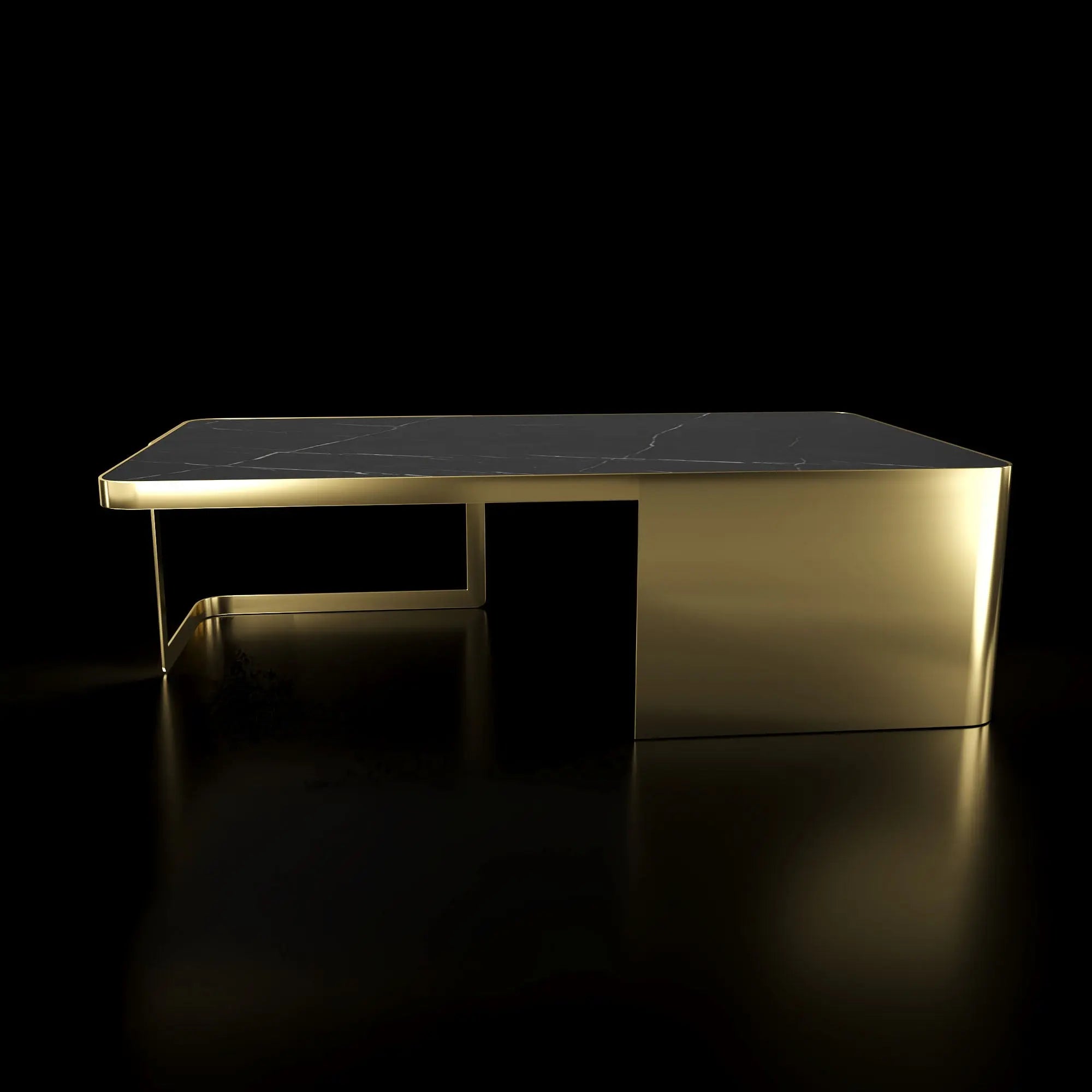 Tullio Titanium Gold Black Coffee Table Rectangular Roberto Grassie Furniture