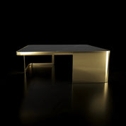 Tullio Titanium Gold Black Coffee Table Square Roberto Grassie Furniture