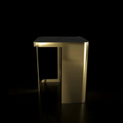 Tullio Titanium Gold Black End Table Roberto Grassie Furniture
