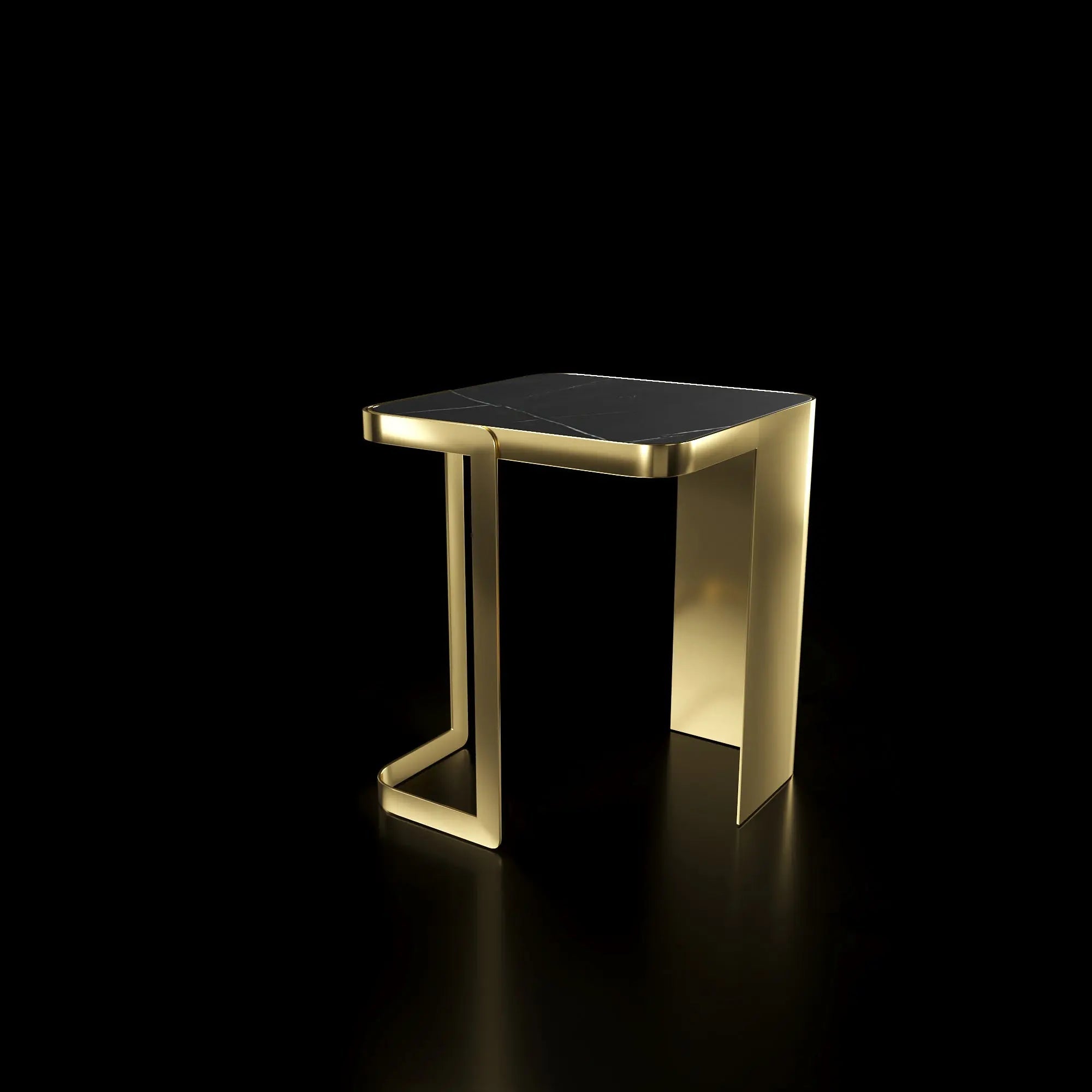 Tullio Titanium Gold Black End Table