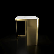 Tullio Titanium Gold White End Table Roberto Grassie Furniture