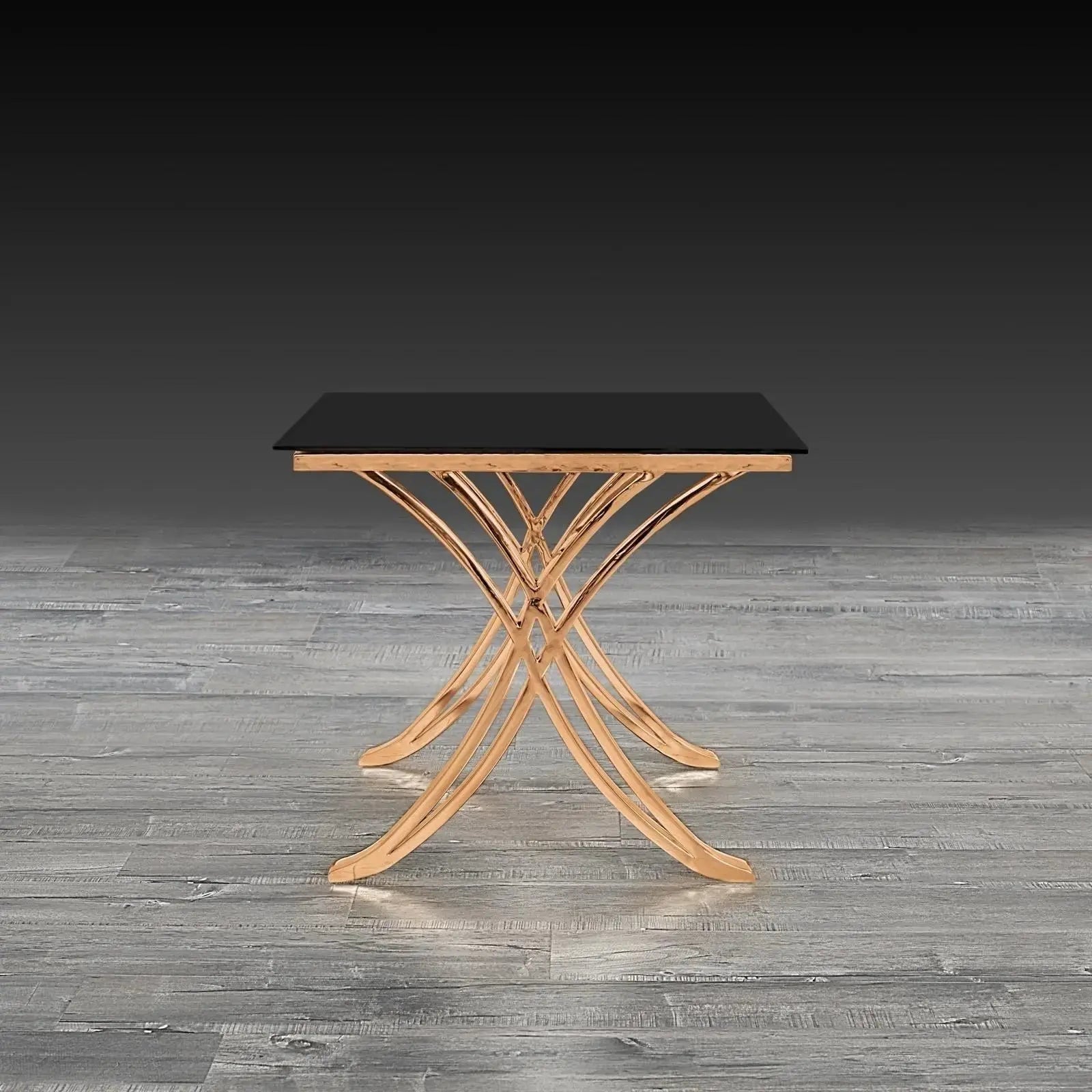 Valora Rose Gold Polished Stainless Steel Base Modern End Table RG