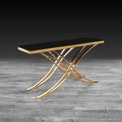 Valora Rose Gold Polished Stainless Steel Base Roberto Grassie Console Table RG