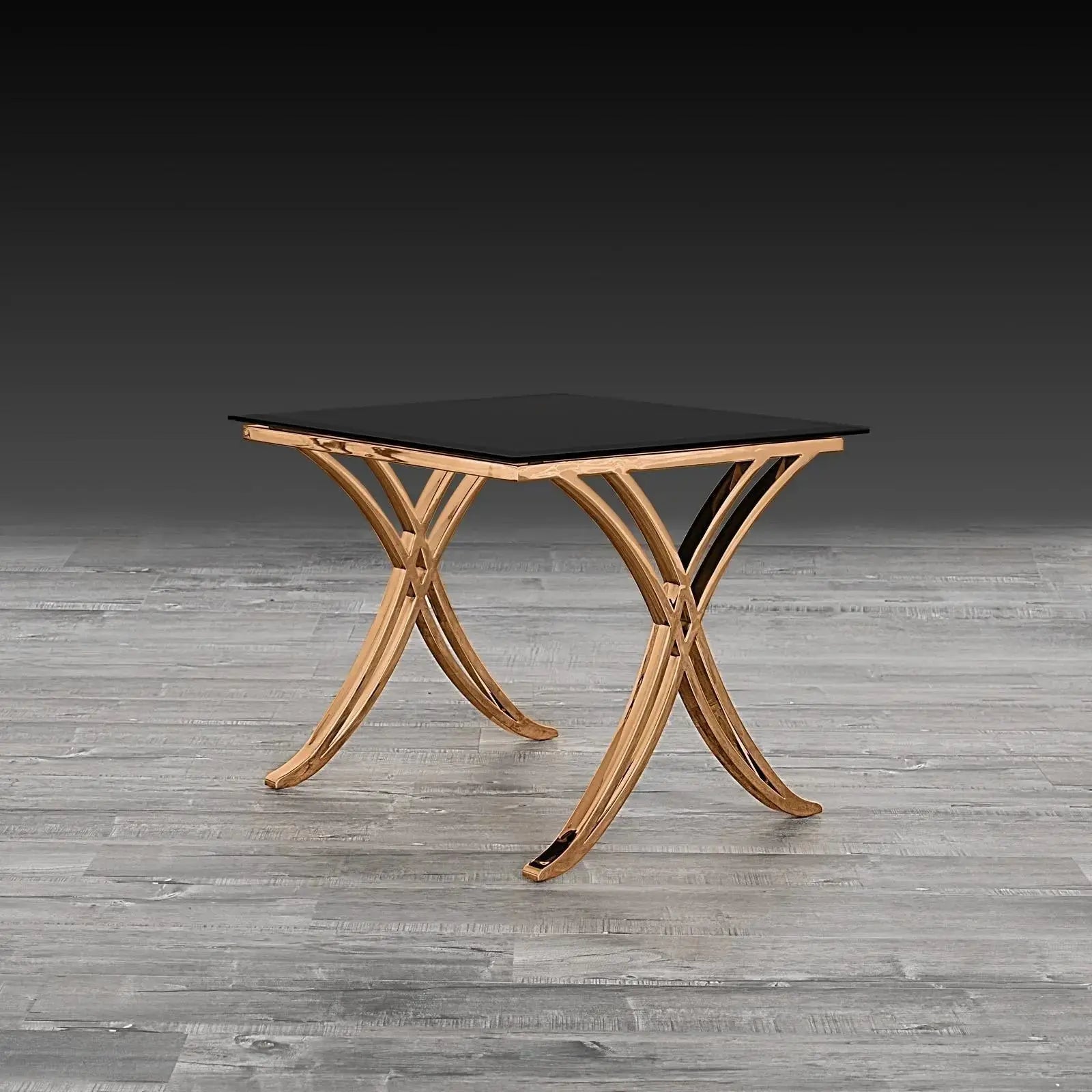 Valora Rose Gold Polished Stainless Steel Base Stylish End Table RG