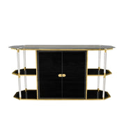 Varossi Brushed Titanium Gold Polished Stainless Steel Base Buffet