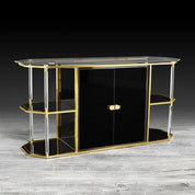 Varossi Brushed Titanium Gold Polished Stainless Steel Base Stylish Buffet
