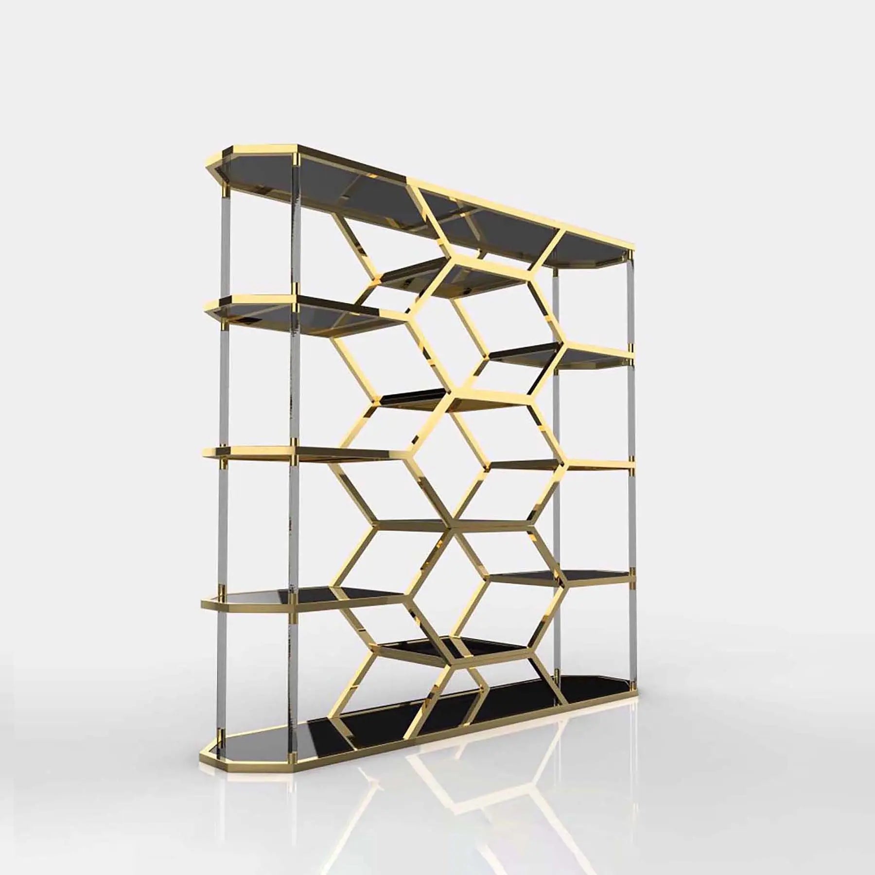 Varossi Hex Titanium Gold Polished Stainless Steel Base Shelf RG