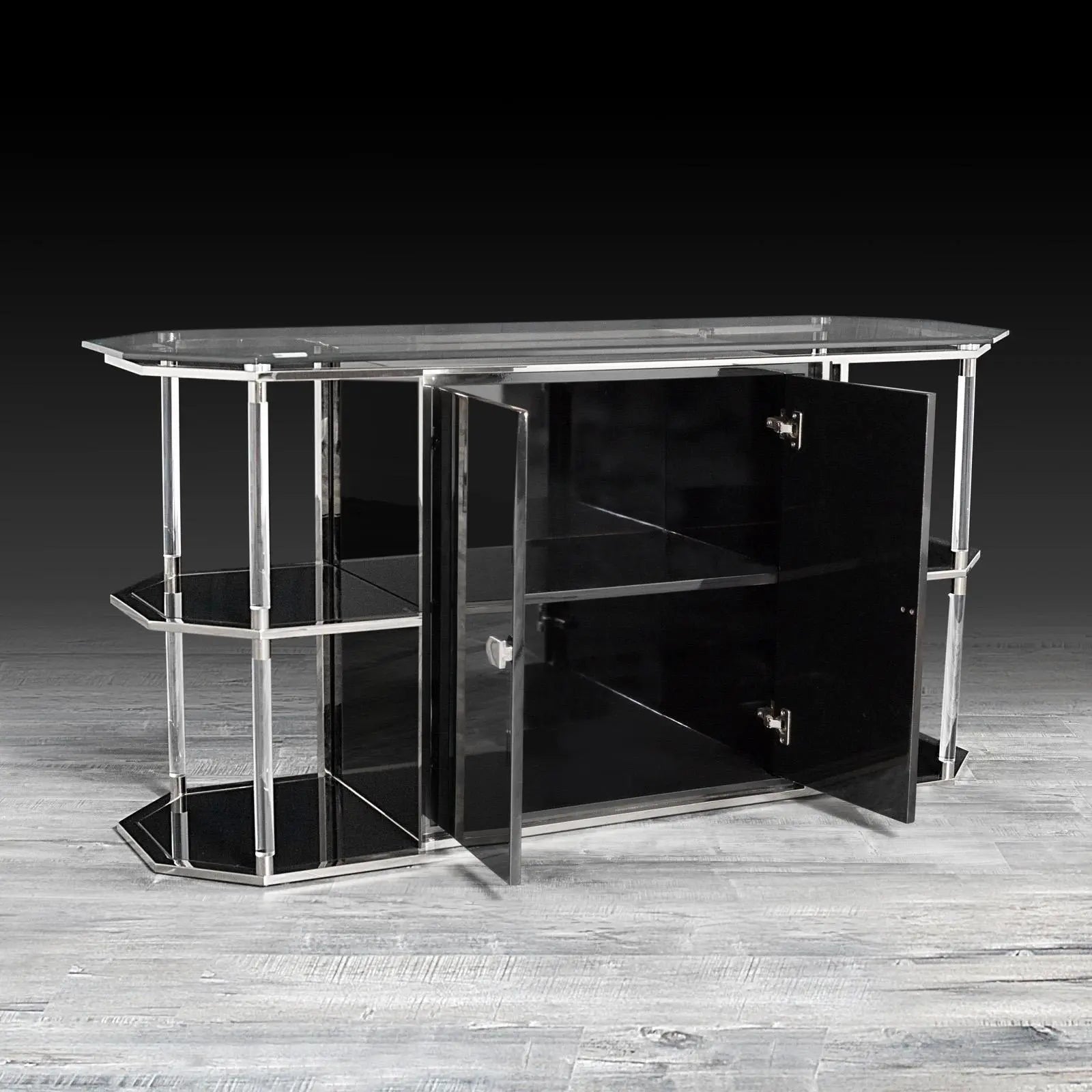 Varossi Polished Stainless Steel Base Roberto Grassie Buffet