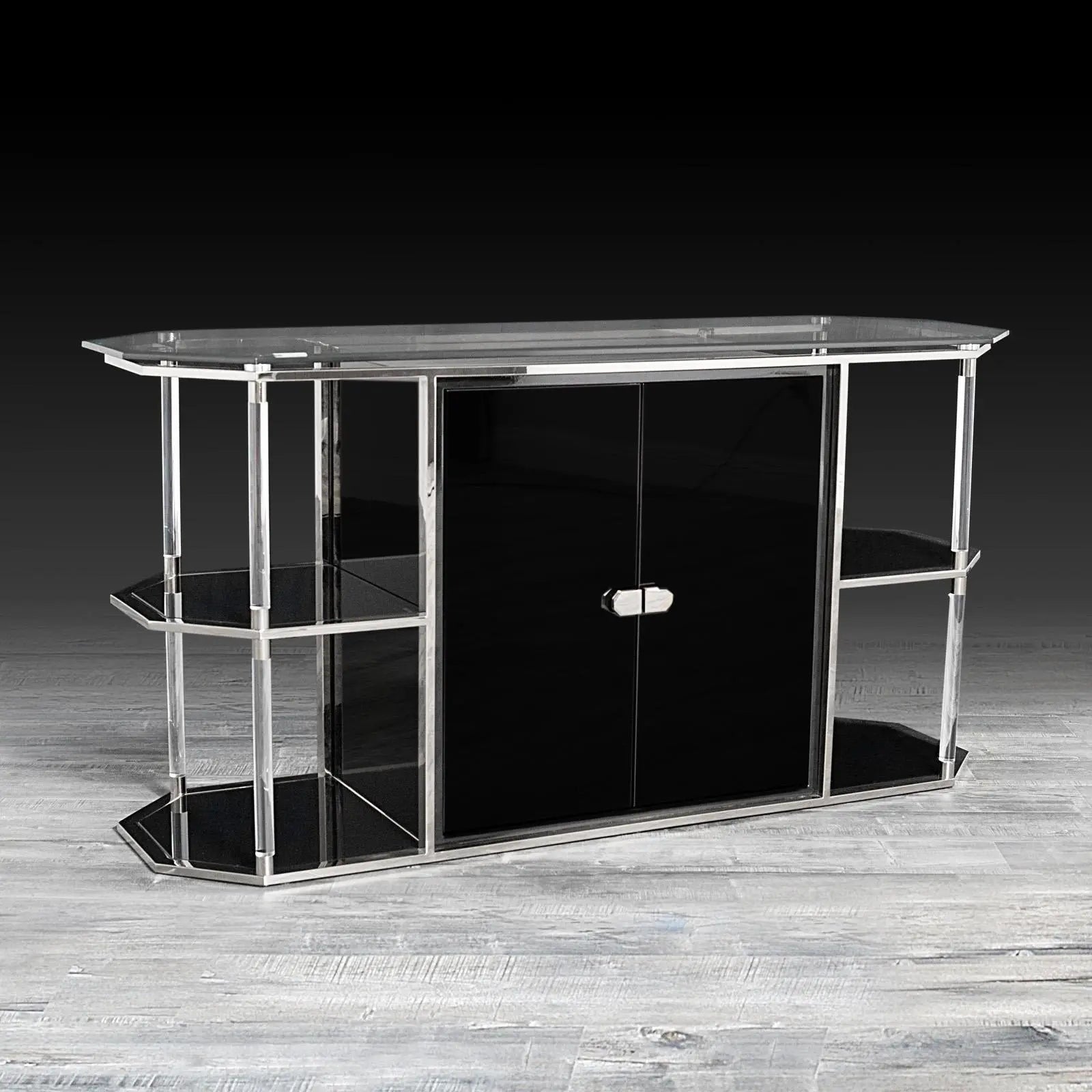 Varossi Polished Stainless Steel Base Stylish Buffet